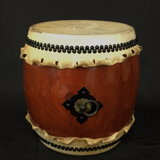 長胴太鼓 宮太鼓 耳あり 和楽器 伝統楽器 高さ約57cm 鼓面直径47cm